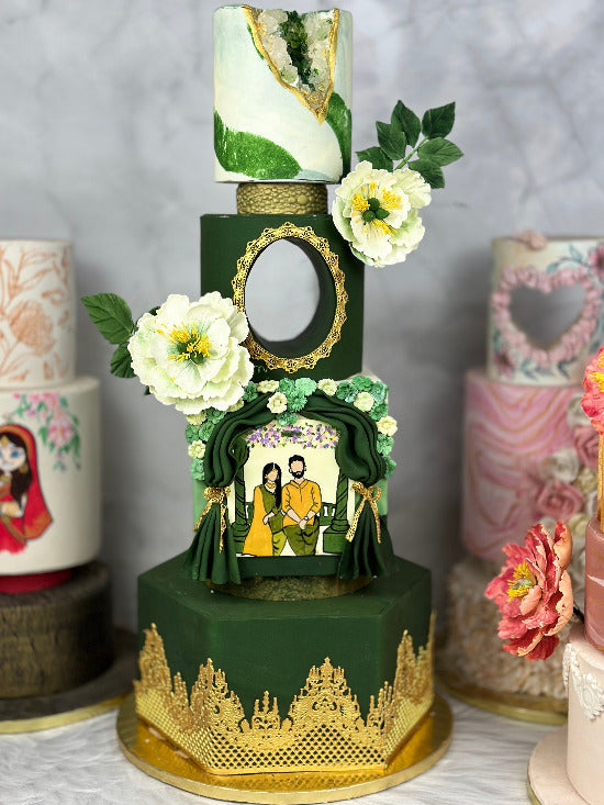 Luxury wedding cake course – elegant piping, sugar flowers, and tall cake design
